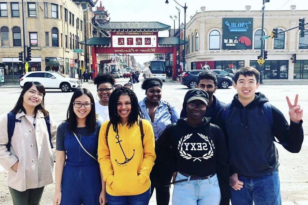 Many faculty take advantage of the proximity to Milwaukee and Chicago; here, students visit Chica...